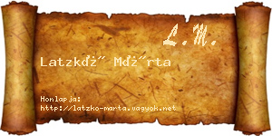 Latzkó Márta névjegykártya
