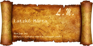 Latzkó Márta névjegykártya